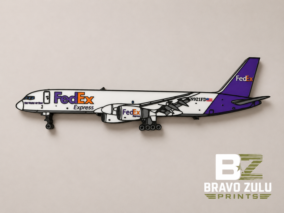FedEx Boeing 757 Freighter | 3D Printed Wall Art