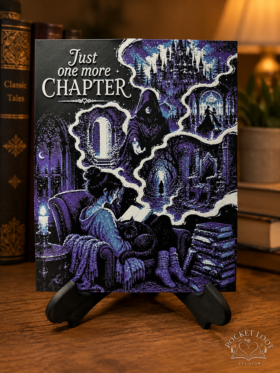 Just One More Chapter | 3D Printed Canvas Art