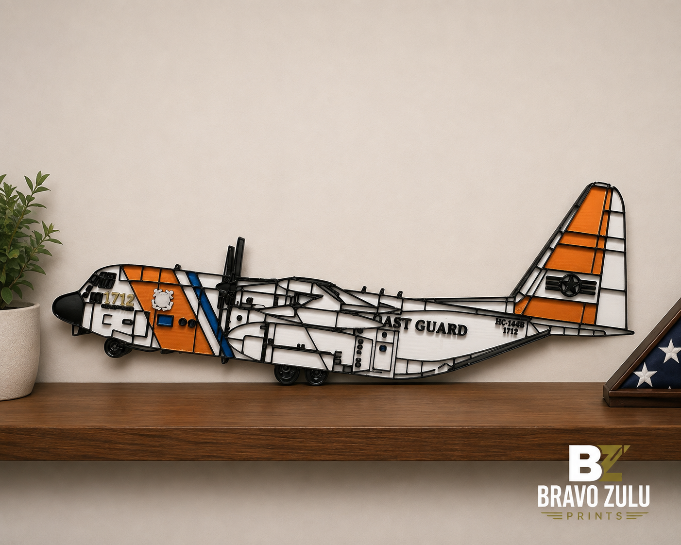 USCG HC-130H Hercules | 3D Printed Wall Art