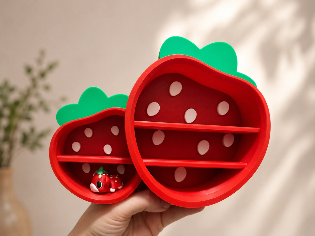 Strawberry Mini Decor Shelf | 3D Printed