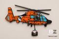 MH-65 Dolphin with Rescue Basket | 3D Printed Wall Art