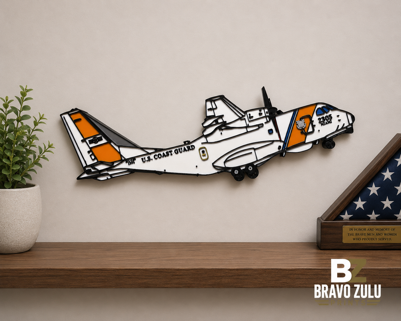 USCG HC-144 | 3D Printed Wall Art