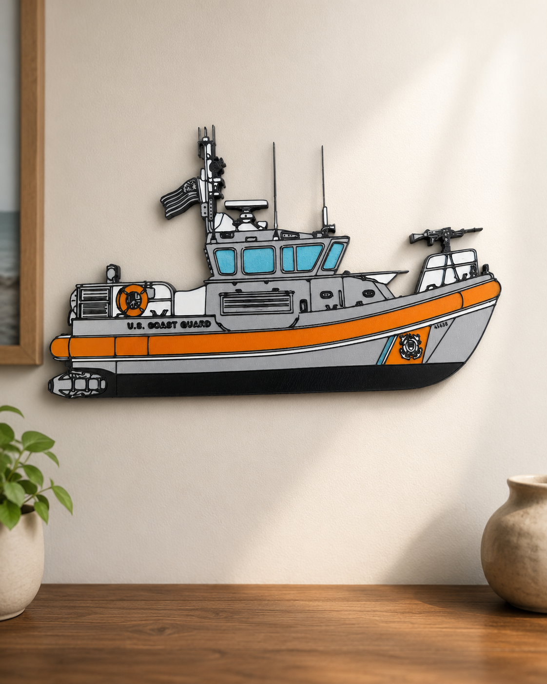 USCG 45 Response Boat Medium | 3D Printed Wall Art