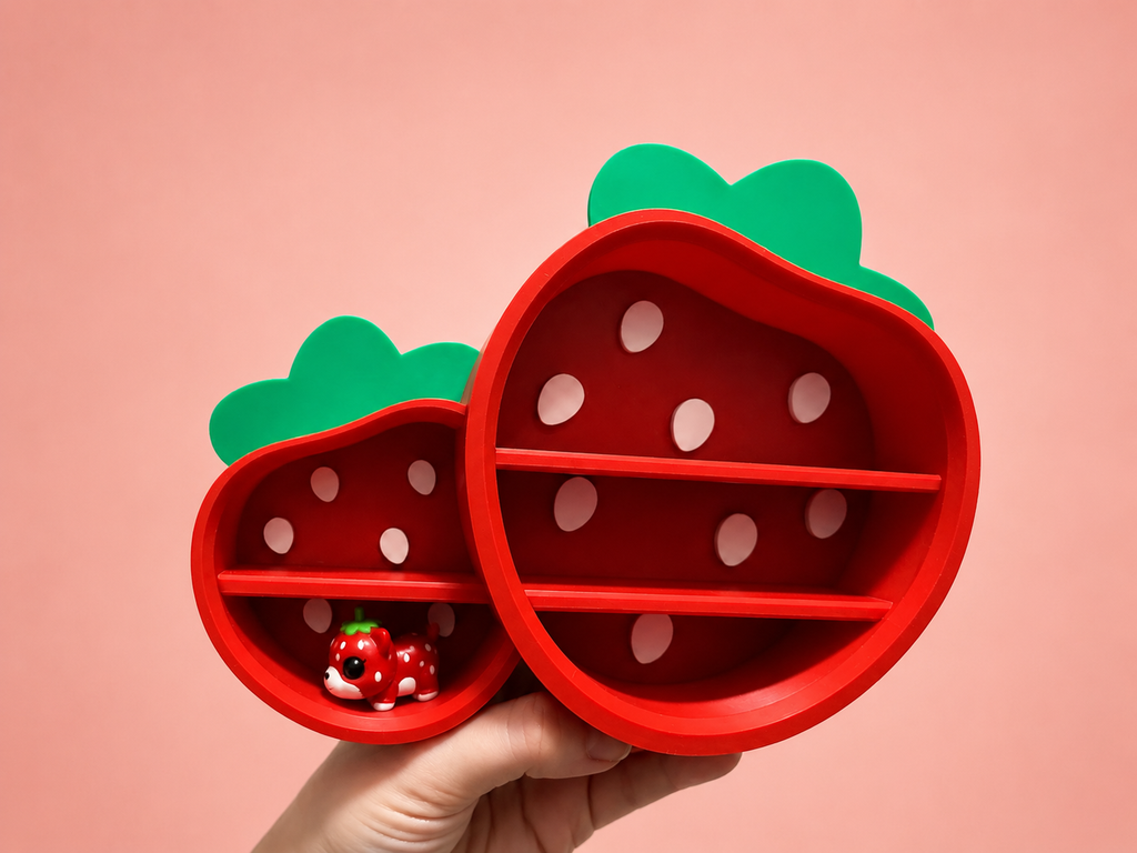 Strawberry Mini Decor Shelf | 3D Printed