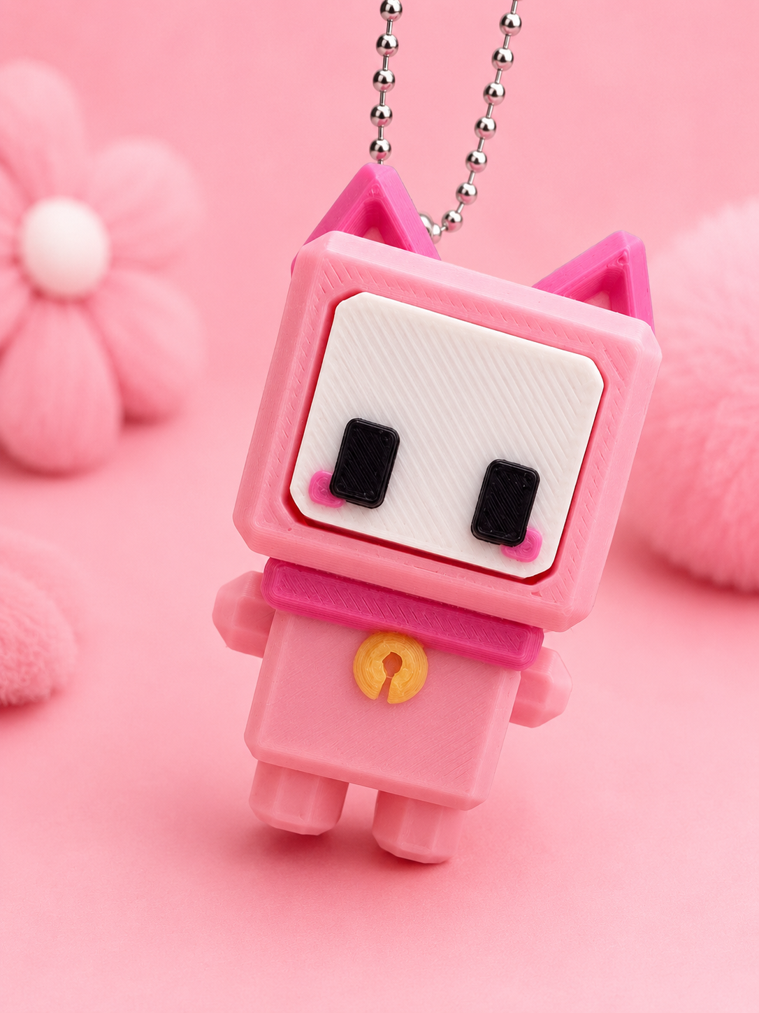 8 Bit Kitty Clicker Keychain